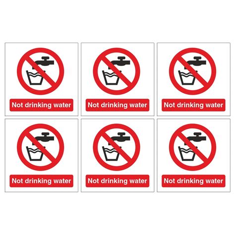 Buy 6 X Not Drinking Water Safety Signs For Near Sinkstaps Set Of 6