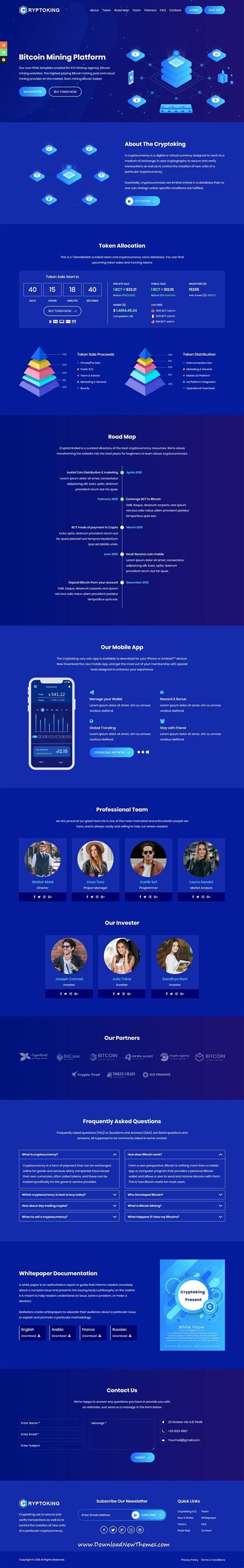 Cryptocurrency investment website templates 2017. Cryptoking ICO - Bitcoin & ICO Cryptocurrency Landing Page ...