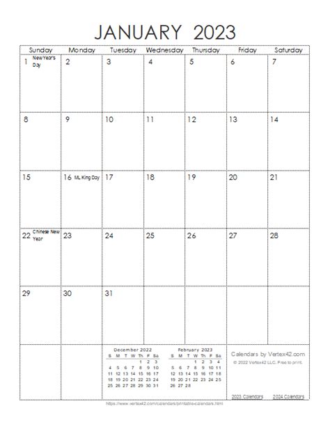 2023 Calendar Blank Printable Printable Blank World