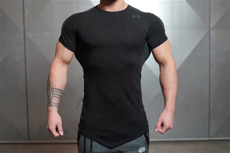 mens tight fitting short sleeved t shirt fitness organization body engineer fitness gyms fitness