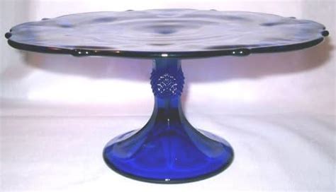 Cobalt Blue Glass Cake Plate Large 11 Inch Thistle Pastry Tray Home And Kitchen