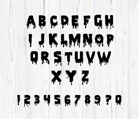 Dripping Font Svg Dripping Alphabet Cut Files Svg File For Etsy