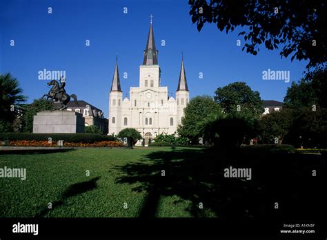 St Louis Cathedral And Jackson Square In The French Quarter Of New