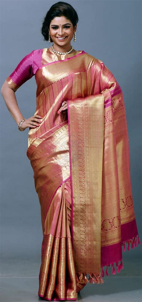 Pink Gold Kanchipuram Wedding Silk Saree The Chennai Silks Bridal
