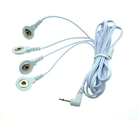 Electro Shock Sex Toy Accessories Wires 4 Head Button Cable For Electro Stimulation Penis Ring