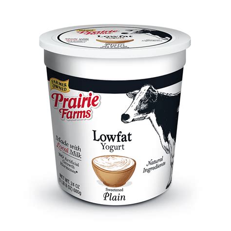 Lowfat Sweetened Plain Yogurt Prairie Farms Dairy Inc