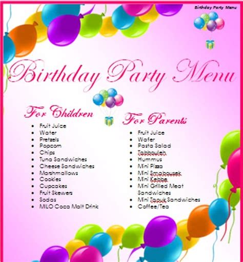 Birthday Party Programme Template 12 Birthday Program Templates