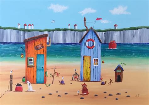 Beach Hut Acrylic Painting By Julia Pamely Beach Huts Art Beach
