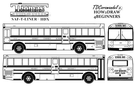 Californian School Bus To Color In Thomas Built Buses Saf T Liner Hdx