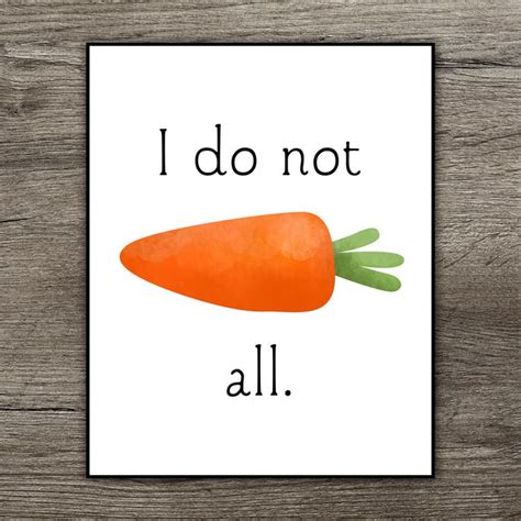 I Do Not Carrot All Punny Printable Poster 8x10 Food Puns I Do Not Care