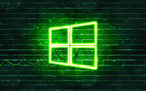 Download Wallpapers Windows 10 Green Logo 4k Green