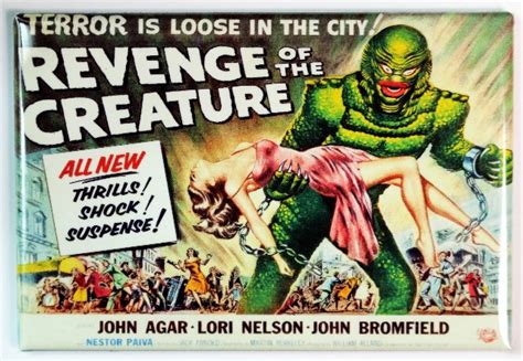 Revenge Of The Creature Movie Poster Fridge Magnet Black