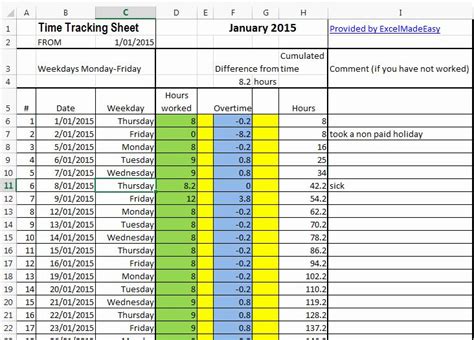 Comp Time Tracking Spreadsheet Spreadsheet Template Excel Templates