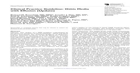 Clinical Practice Guideline Otitis Media 2016 Vol 1541s