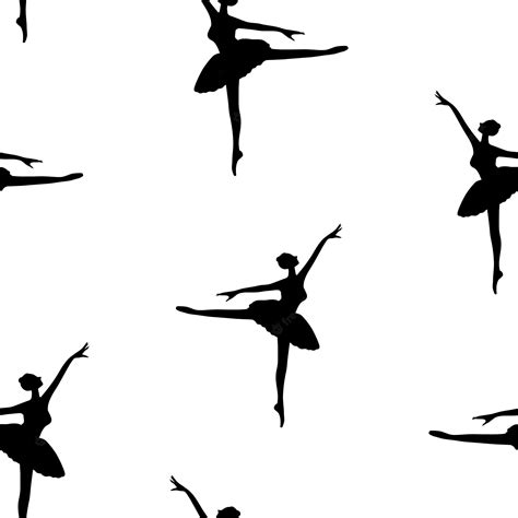 Fondo Transparente De Siluetas Elegante Bailarina Bailando Vector Premium