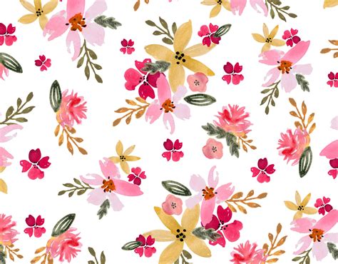 Watercolor Floral Seamless Pattern Graphic Patterns Creative Market