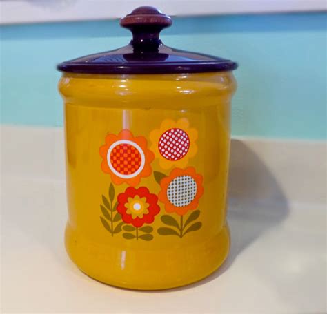 Order now for a fast home delivery or reserve in store. Vintage Westbend Yellow Sunflower Metal Kitchen Canister ...