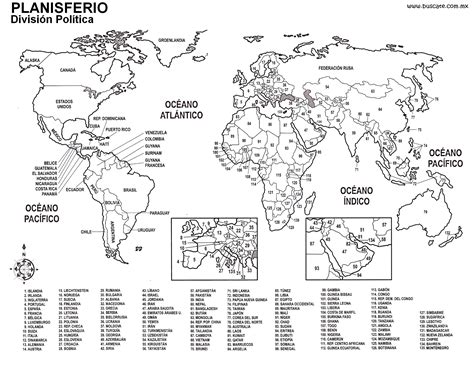 Mapa de américa del norte; Mapamundi con nombres para imprimir - Imagui