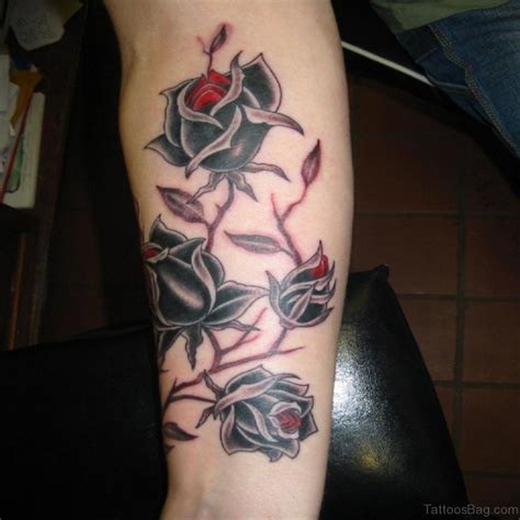 36 Fancy Rose Tattoos On Leg