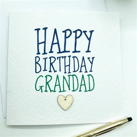 Grandad Birthday Card Birthday Card For Grandad Great Etsy Uk