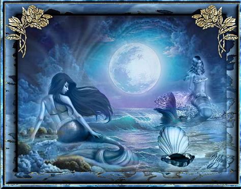 2k Free Download Mermaids Of The Moon Blue Female Moon Mermaids