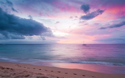 Blissful Purple Sunset Hd Wallpaper Get It Now Beach Wallpaper