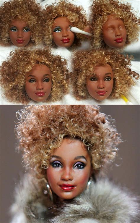 A Basic Barbie By Mattel Becomes Whitney Houston As Repainted And