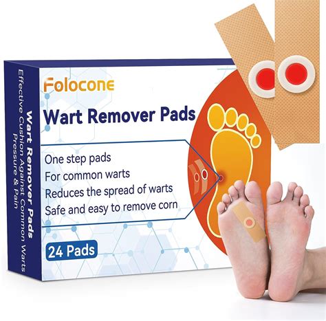 Folocone Wart Remover 24pcs Wart Removal Plasters Pads Wart Remover