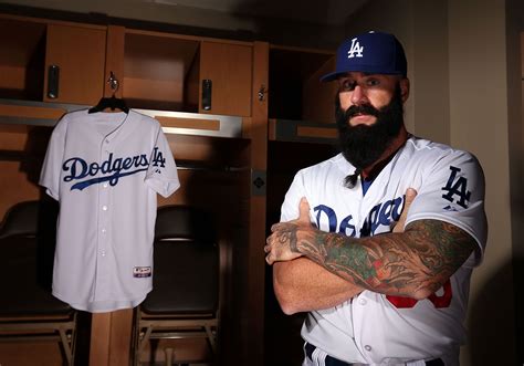 Pitcher Brian Wilson 00 Of The Los Angeles Dodgers Poses For A