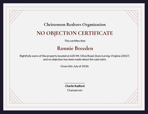 Free No Objection Certificate Word Templates 9 Download