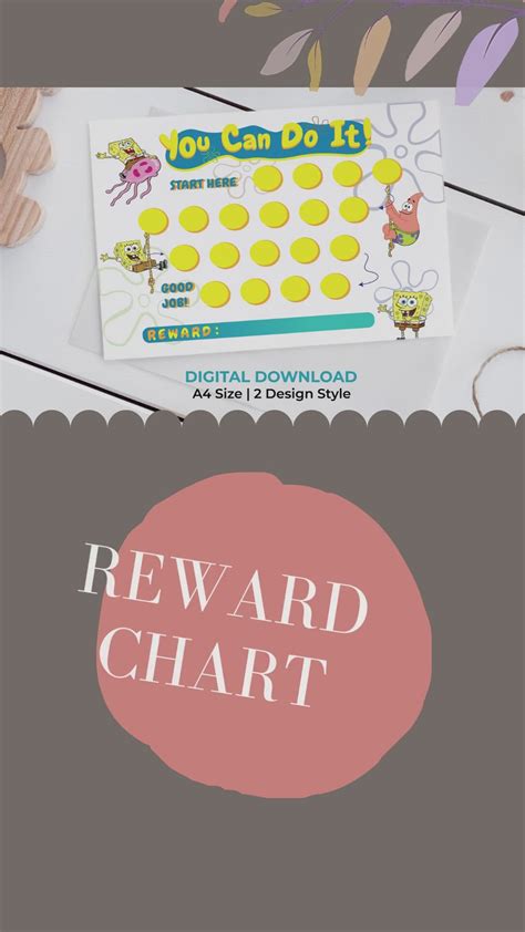 Printable Spongebob Reward Chart Instant Download Reward Chart Chore