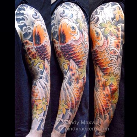Japanese Koi Sleeve Tattoo By Cindy Maxwell Seattle WA Tatuajes