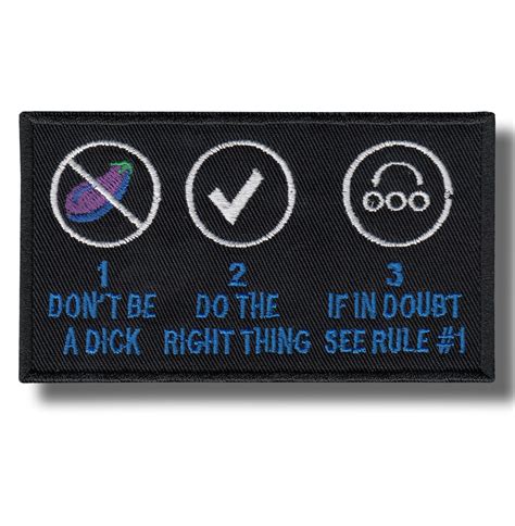 Dont Be A Dick Embroidered Patch 11x6 Cm Patch