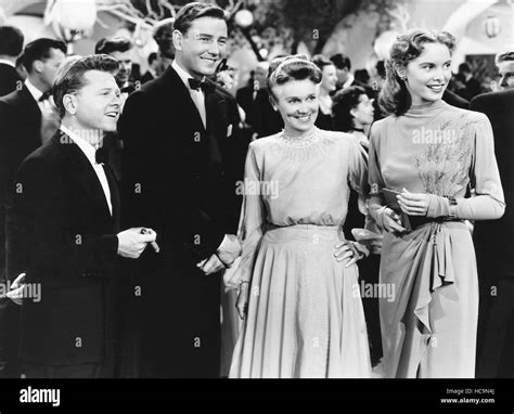 Words And Music From Left Mickey Rooney Tom Drake Jeanette Nolan Janet Leigh 1948 Stock