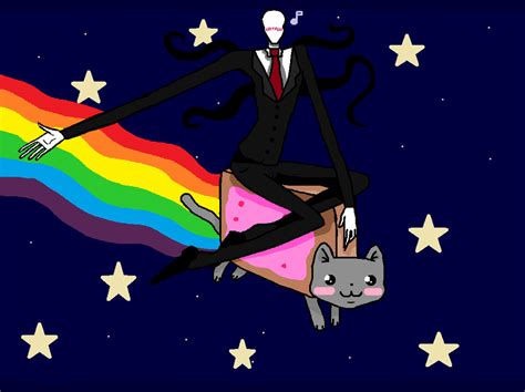 Slenderman And Nyan Cat Random Fan Art 34898122 Fanpop