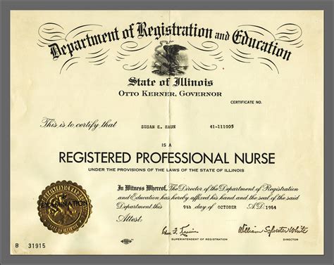 State Of Illinois Nursing Certificate Douglas Coulter Flickr