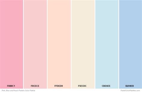 Pink Blue And Peach Pastels Pastel Color Palettes