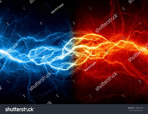 Fire Ice Abstract Lightning Background Stock Illustration