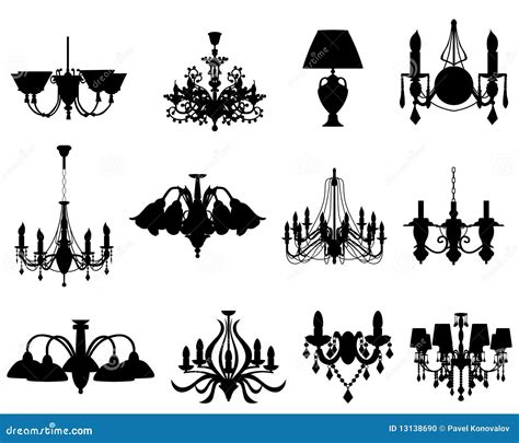 Set Of Lamps Silhouettes Stock Vector Illustration Of Glass 13138690