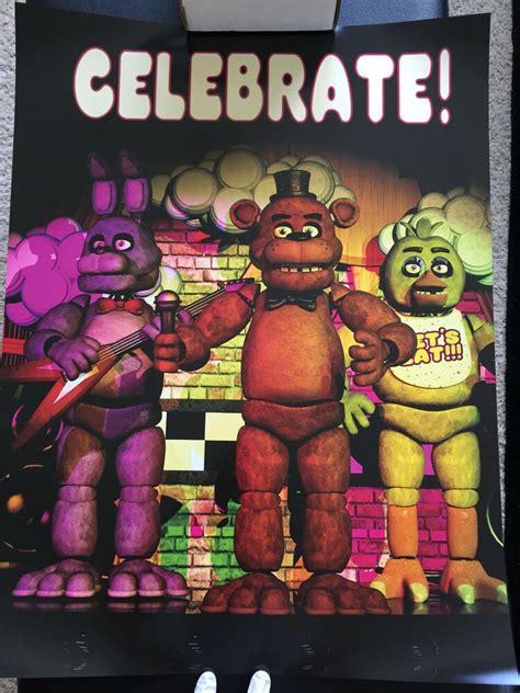 Five Nights At Freddys Fnaf Fazbear Celebrate Poster 24 X 18 100lb