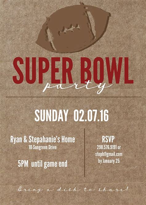 Super Bowl Printable And Invitation Free Printable Super Bowl Party