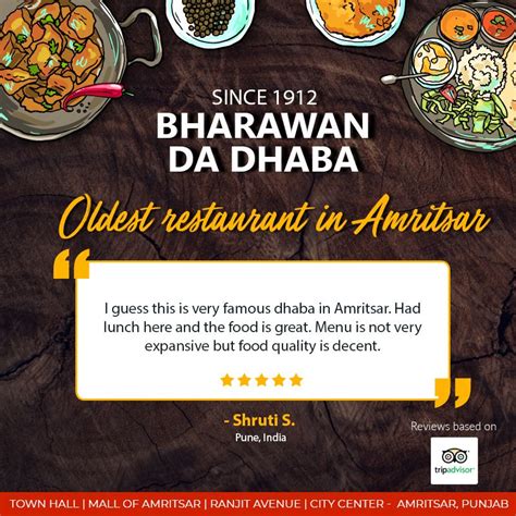 Bharawan Da Dhaba Amritsar Since 1912 Food Poster Design Food