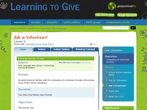 Ask a Volunteer! Lesson Plan for Kindergarten - 2nd Grade | Lesson Planet
