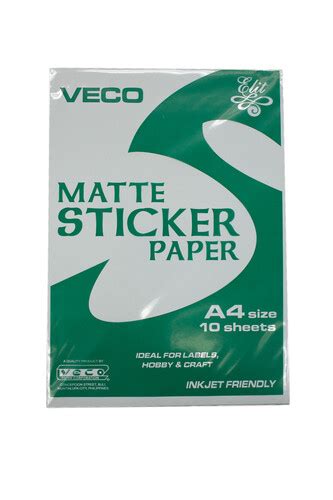 Elit Matte Sticker Paper A4 Size 10 Sheets