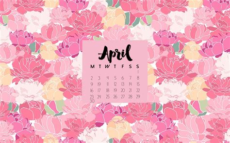 April 2018 Floral Calendar Wallpaper Calendar Wallpaper Wallpaper