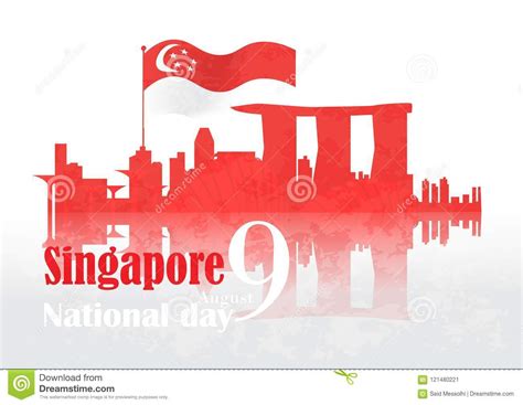 Every national day, we remind ourselves that singapore is a nation whose story is worth celebrating, whose history is worth cherishing, and when we hold the national day parade at the padang, or at the float@marina bay, the audience can see the marina bay skyline in the background. Singapore National Day Background Stock Vector ...
