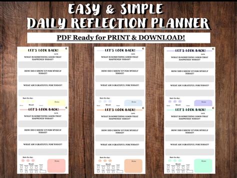 Daily Reflection Journal Pdf Printable And Downloadable Easy Etsy Uk