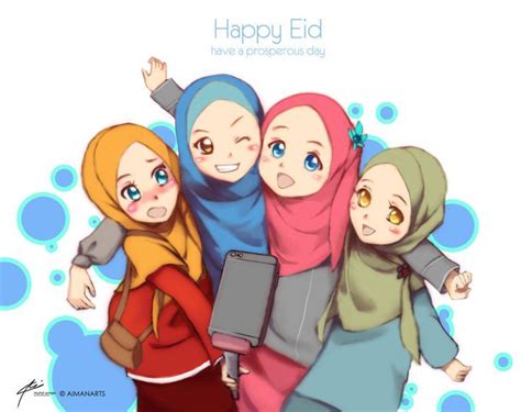Gambar Kartun Muslimah 4 Sahabat Cantik Shinbujueung Web