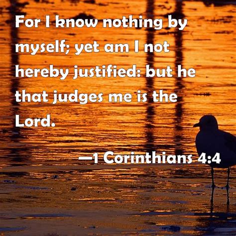 1 Corinthians 44 For I Know Nothing By Myself Yet Am I Not Hereby