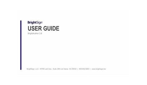 Brightsign Xd1230 User Guide